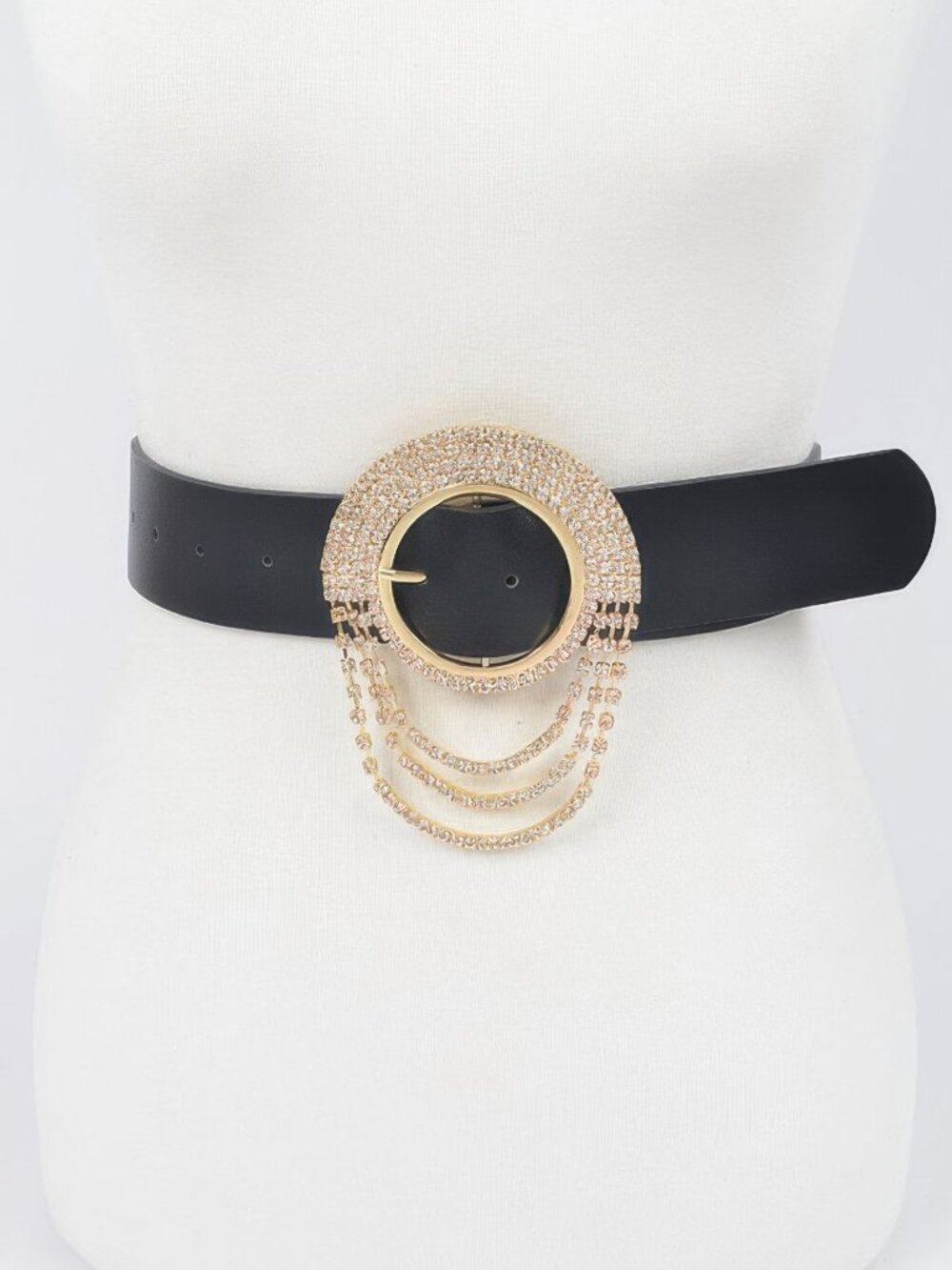 Rhinestone Round Buckle Plus Size Belt